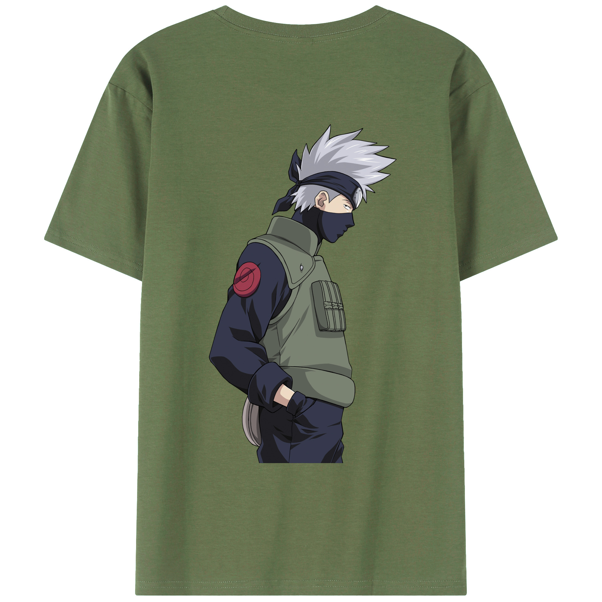（画像用） NARUTO -ナルト- はたけ カカシ Hatake Kakashi 綿100％ メンズ半袖Tシャツ（バックプリント） 通気性